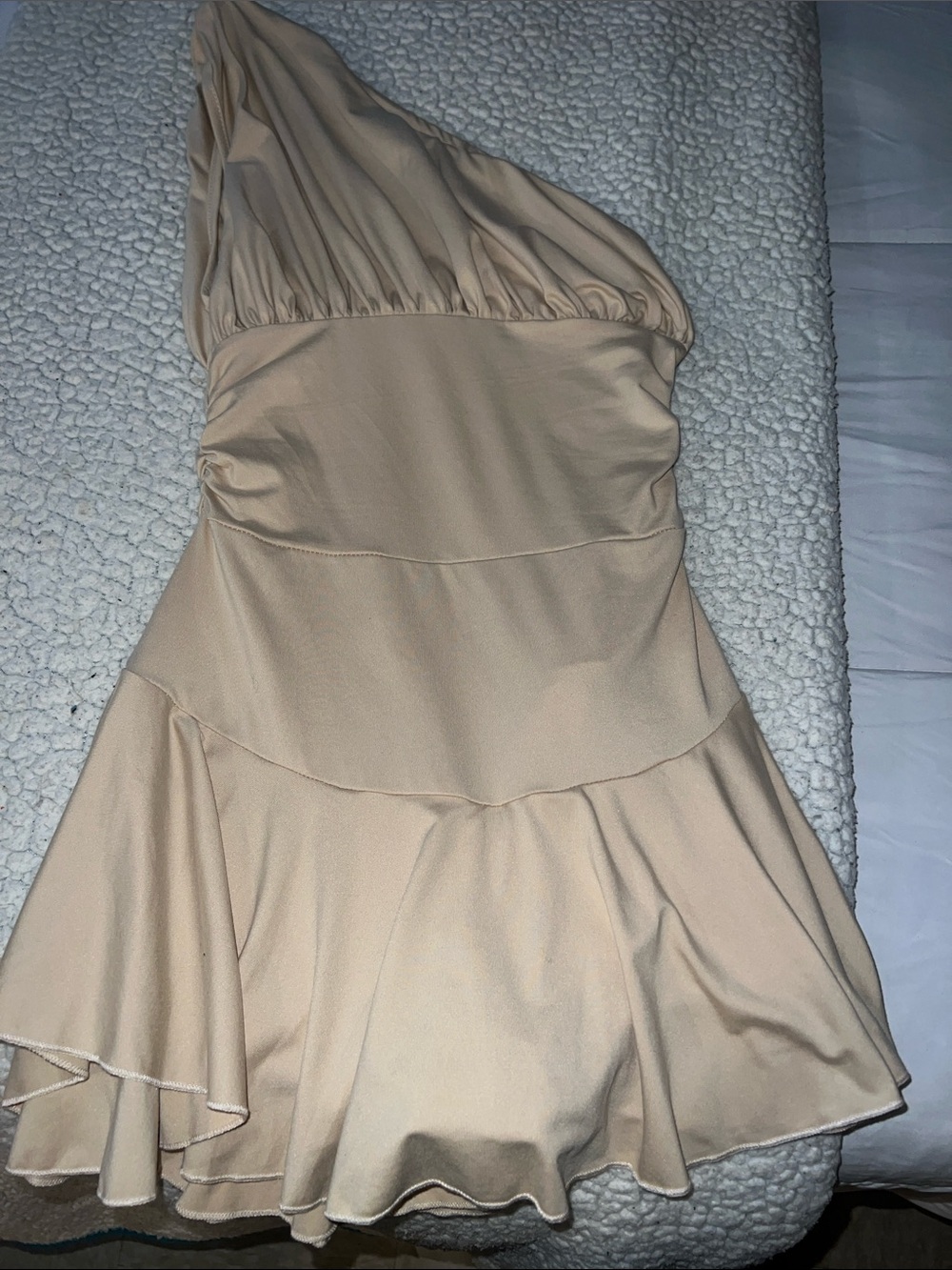 One-Shoulder Cream Women’s Dress